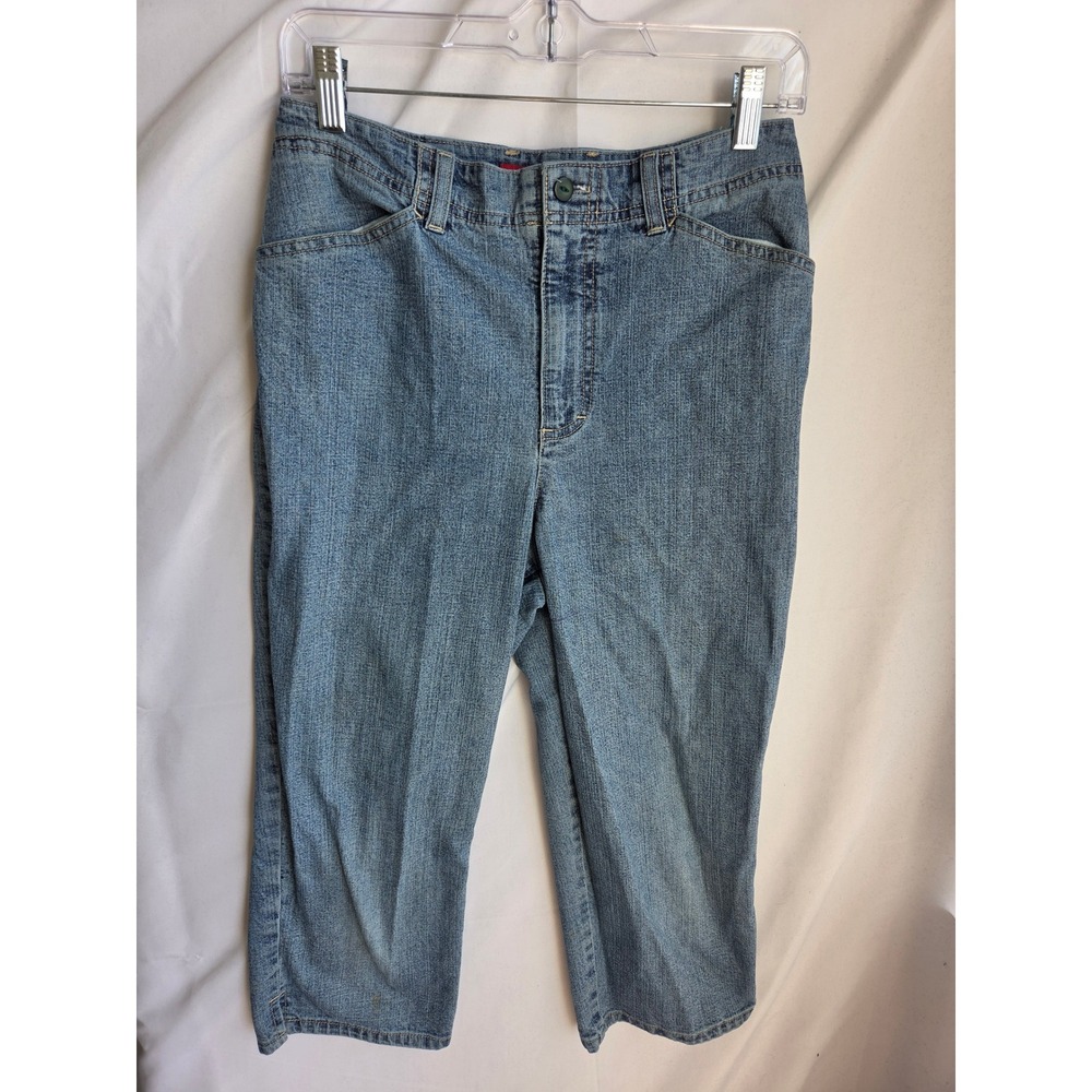 Gloria Vanderbilt Capri Jeans Womens Blue Medium Wash Regular Mid Tapered